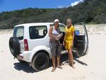 Sandra and Katherine in their "cute" toy-like 4x4 we named 'little bear.'