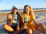 We finish the day with a bit of wine on the beach.