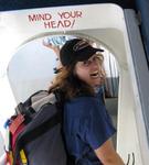 Mind your head Hilda!  If the sharks, spiders, and dingoes don't get you...the ferry will!