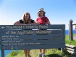 Cherie and Diane visit the "Most Easterly Point" in Australia...in Byron Bay, of course.