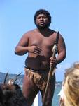 The Kaihautu (chief) gives instructions on how to use the hoe (paddle.)