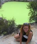 Cherie by the greenish yellow water of the Devil's Bath.