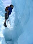 Colin takes a drink of cool glacier water.