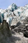 From a distance, climbers look like ants on the ice.