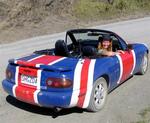 Cruising Cape Reinga, where the Tasman Sea crashes into the Pacific Ocean, in the "Shagzda" MX-5.