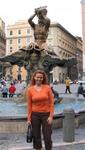 Cherie in the Barbarini Piazza. *Photo by a total stranger.