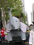 The elephant marches down the streets of San Francisco.