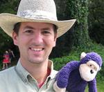 Greg and his purple monkey.