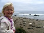 Kylie with the elephant seals.