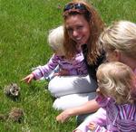 Feeding the squirrels in San Simeon, California.  (Yes, Kylie touched the squirrel!)