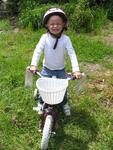 Chloe on her bike.