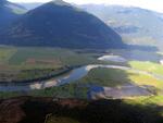 Gliding between the mountains.