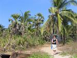 Exploring the beach.