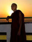Mandalay monk at sunset.
