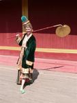 Jean shows off the historic Burmese shoe fashions.