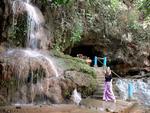 Cherie at the entrance to Peik Chin Myaung Cave. *Photo by Jean.