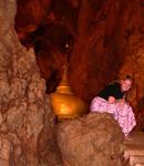 Cherie in the Peik Chin Myaung or Maha Nadamu Cave.  (Why have two long names for one cave?) *Photo by Jean Leitner.