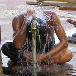 Washing before praying.