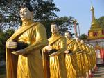 Monks lined up in a row.