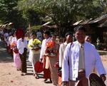 The entire town turns out for the ceremony called “Shin-pyu”. *Photo by Jean Leitner.