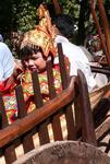 Some of the monks-to-be arrived in decorated wagons. *Photo by Jean Leitner.