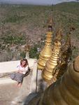 Taung Kalat is crowned with Buddist shrines. *Photo by Jean.