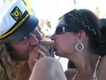 Sailors sharing a snack.