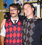 The retro "stache and sweater" combo was a big crowd pleaser.