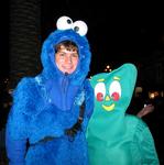 The Cookie-Monster meets Gumby. (Cherie is Gumby!)