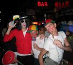A costumed "Michael Jackson" and a bunch of little boys.  Are they off to Never Never Land?