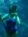 Former Mermaid Dottie shows us how to eat a banana underwater. *Photo by John Athanason