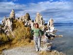 Cherie on the shore of Mono Lake.