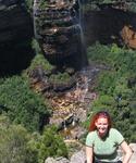 Cherie with the waterfall.