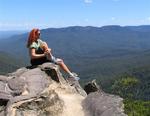 Cherie takes in the view of Grose Valley misnamed because it is not gross.