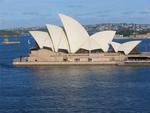 A profile view of the Sydney Opera House.