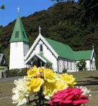 Flowers and churches.