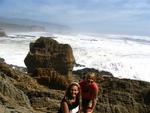 Cherie and Marjo surrounded by 30-million year old rock formations.