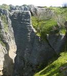 A wedge of pancake rock.