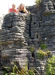 Cherie and Marjo on top of a pancake chimney.