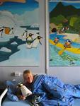 Back at the hostel we sleep in the "Penguin Room."