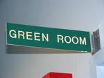 The green room isn't green.
