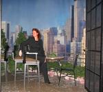 Taking a break on the balcony set of "Regis & Kelly."