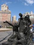 A sculpture reaches for the sky in Battery Park.
