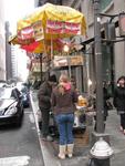 The corner hot dog stand.