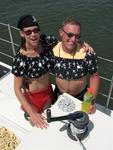 Patty & Carlito in matching cute pirate blouses.