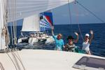 The ladies on deck with Seawings in the distance. *Photo by Richard/Latitude 38.