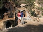 Greg and Cherie near the brick and stone ovens where the agave "pineapple" is baked.