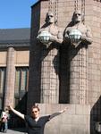 Brenda at Helsinki's famous train station.