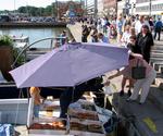 The Finnish people line up early to get the best fish.
