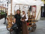 Cherie with a nut-seller in the charming city of Tallinn, Estonia. (Estonia is only a 90-minute ferry ride from Helsinki, Finland.)